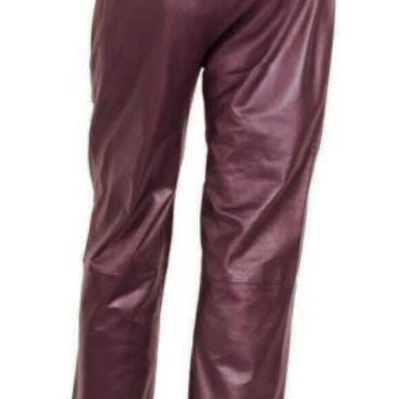 Women’s Black Soft Leather Pleated Dress Pants with Open Hem Plus Size 16 Colors - Picture 15 of 16